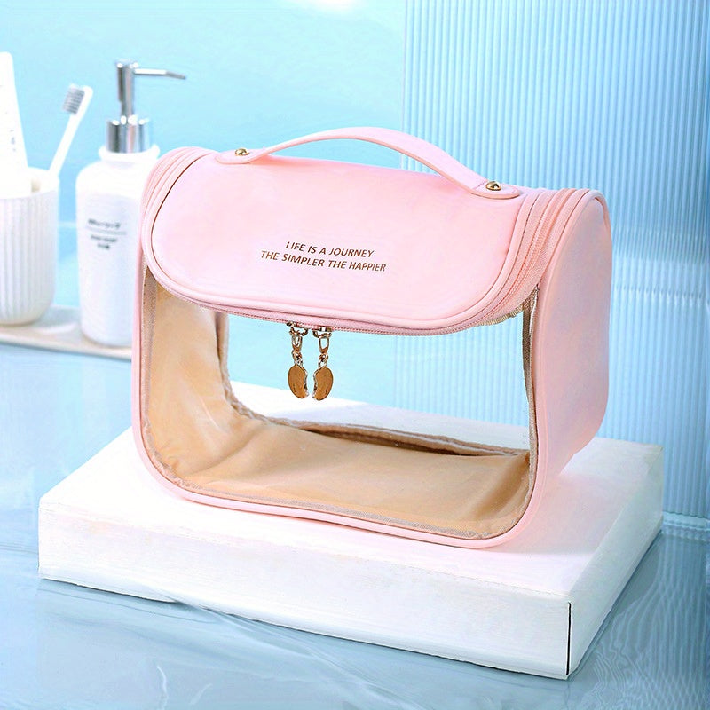 Women's Candy Toiletry Bag - Clear Makeup Travel Bag with Handle