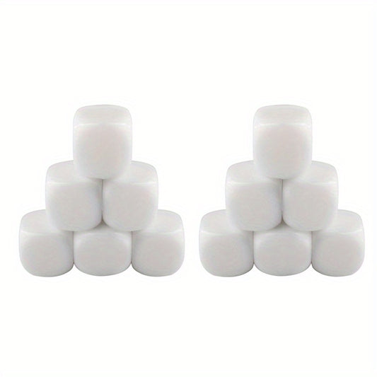 10pcs Blank Dice Set for Board Games DIY, Acrylic Teaching Plastic Cubes