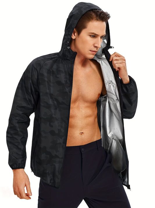 Men's Sweat Sauna Suit Hooded Jacket for Weight Loss