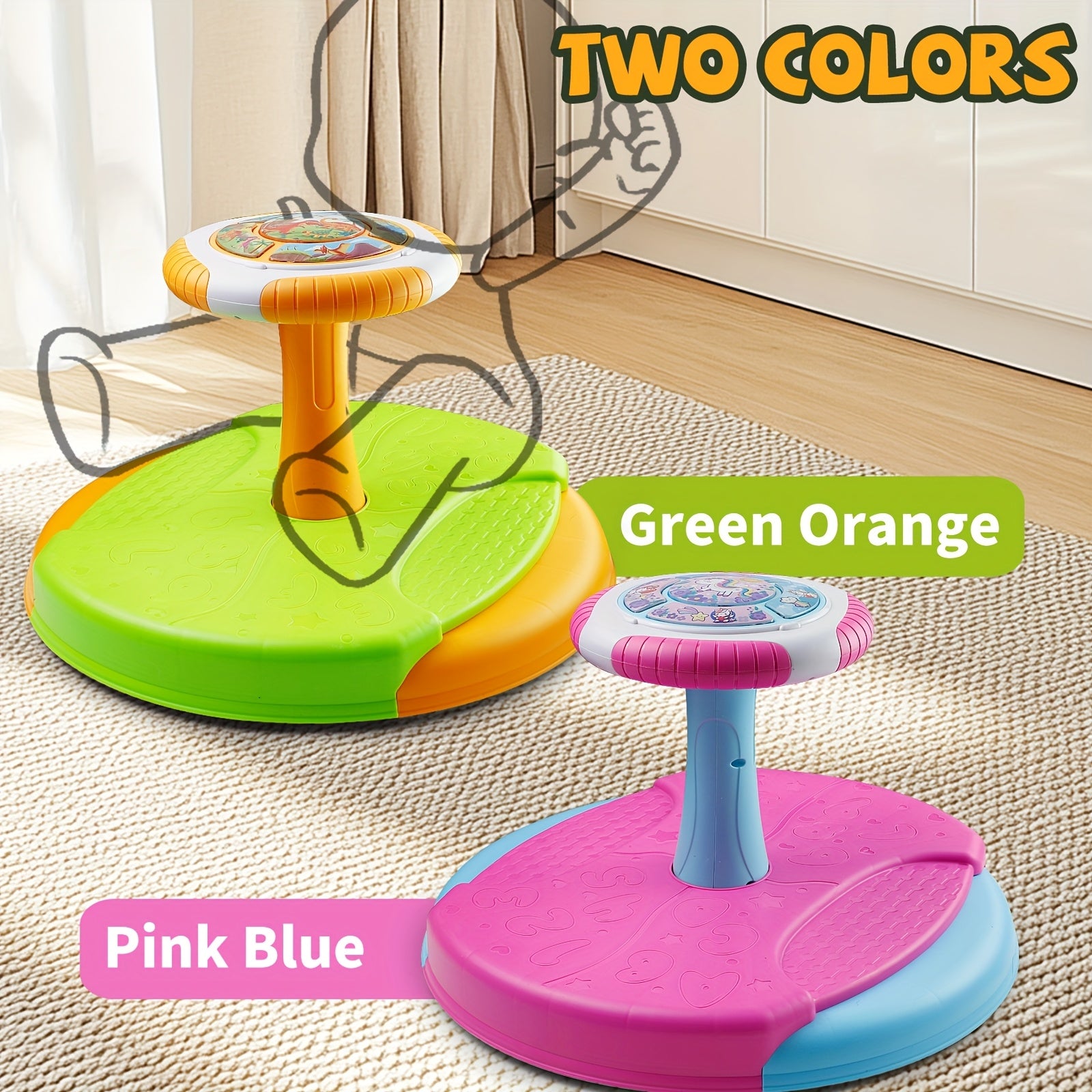 Mquduo Spinning Activity Toy with LED Lights & Music