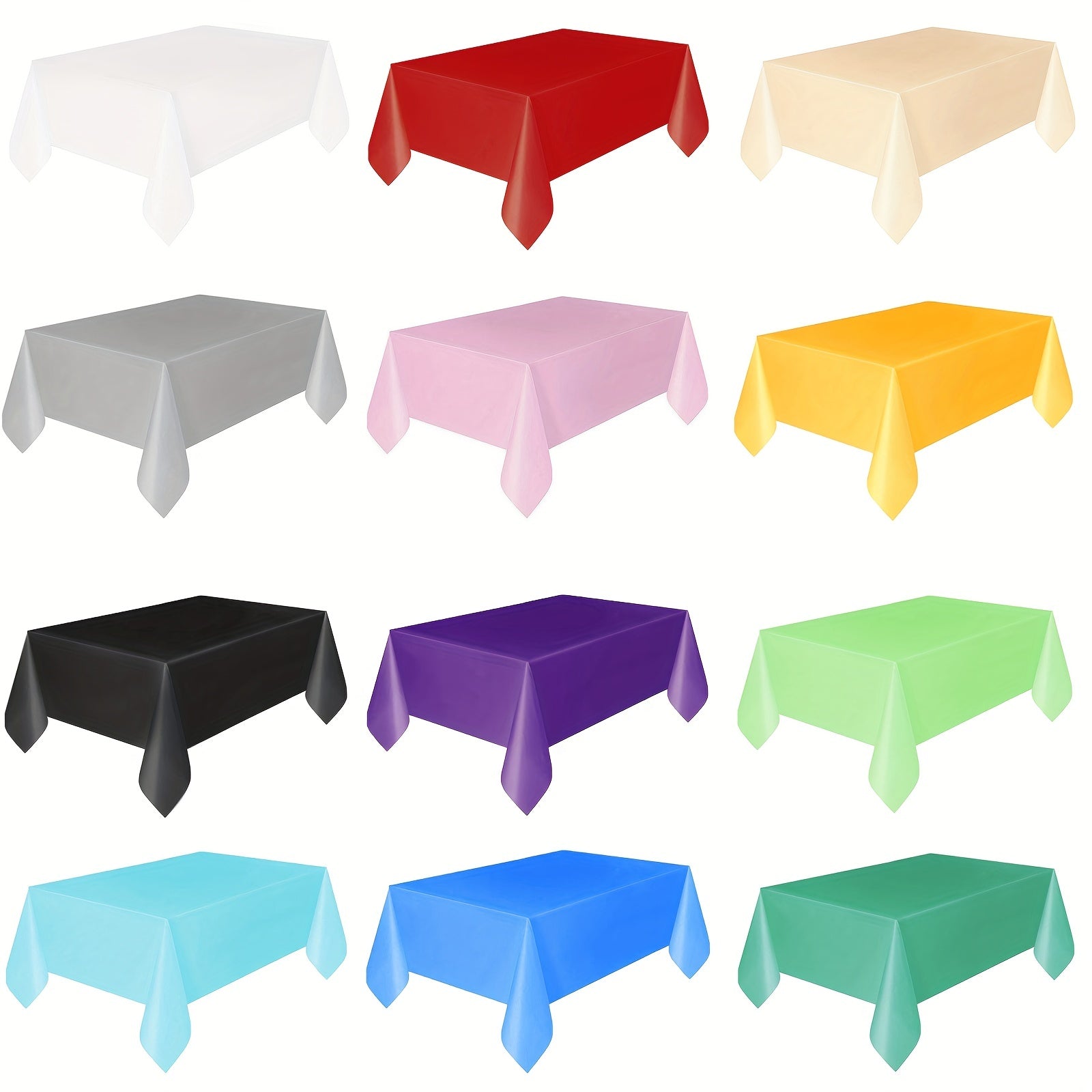 Disposable Plastic Tablecloth for Parties - Rectangle Table Cover