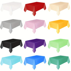 Disposable Plastic Tablecloth for Parties - Rectangle Table Cover