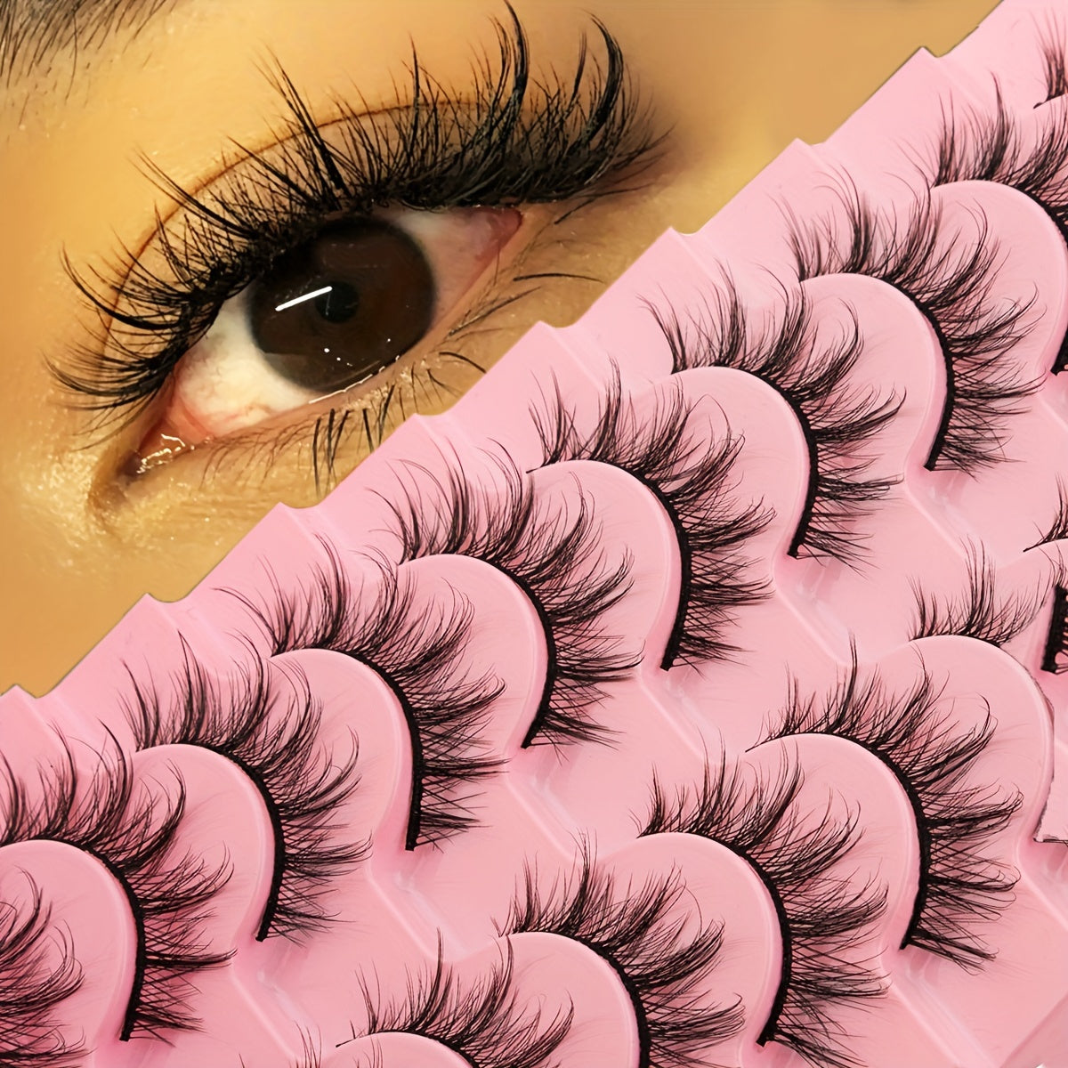 10 Pairs Cat Eyes Fluffy Mink False Eyelashes