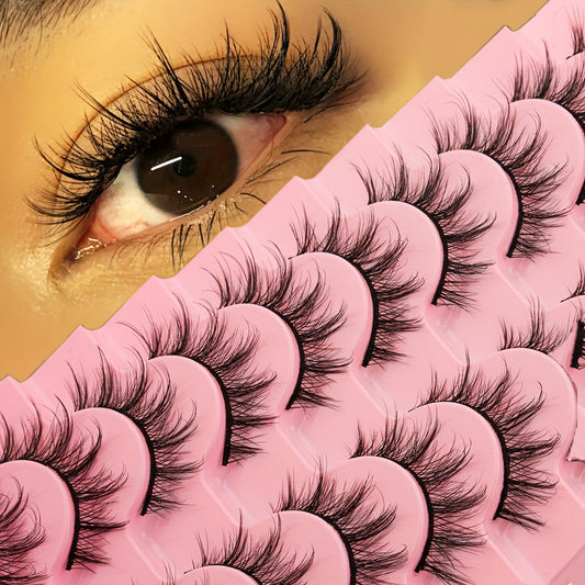 10 Pairs Cat Eyes Fluffy Mink False Eyelashes