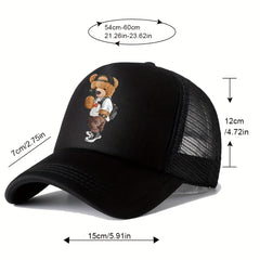 Men's Baseball Mesh Cap Cartoon Print Sun Hat for Men and Women Couples