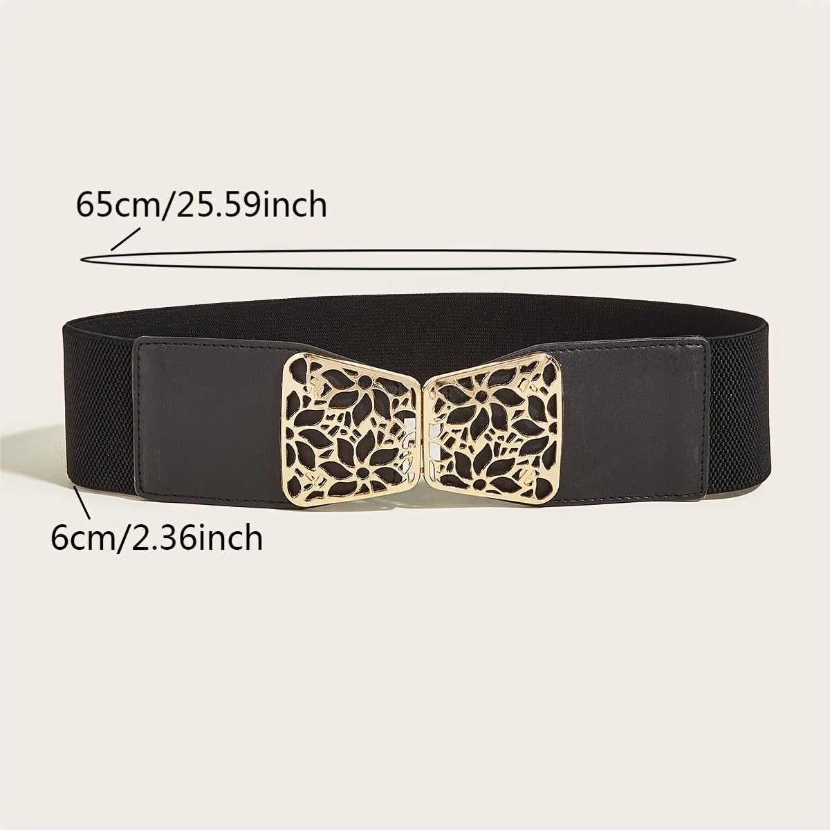 Hollow Buckle Elastic Belt Wide Belt Decorative Elastic Girdle