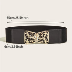 Hollow Buckle Elastic Belt Wide Belt Decorative Elastic Girdle
