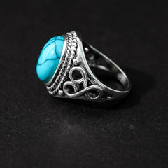 Vintage Turquoise Engagement Ring Wedding Bridal Jewelry