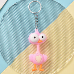 Cartoon Couple Car Keychain PVC Elephant Lion Funny Toy Key Ring