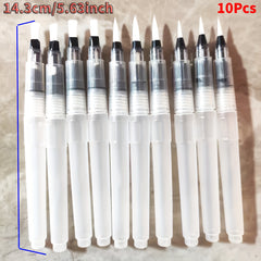 10 Pack Soft Bristle Watercolor Pens Versatile Art & Craft Brushes