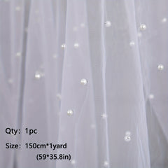 Pearl Thin Veil Lace Jacquard Fabric High Fabric Quilted Textile Sewing