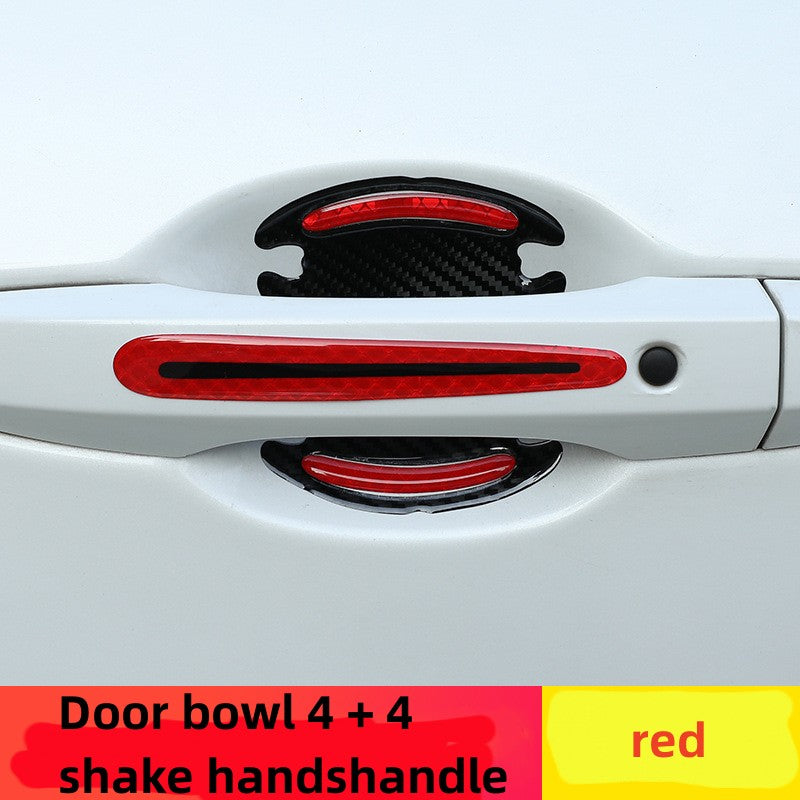 8pcs Carbon Fiber Car Door Handle Protector Anti-scratch Sticker