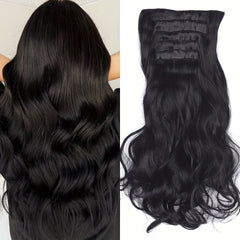 6pcs Body Wave Hair Extensions 55-88cm Double Weft Synthetic Heat Resistance