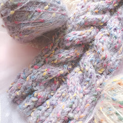 Rainbow Sugar Bean Mohair Yarn Ball Medium Thick Soft Warm Wool Yarn