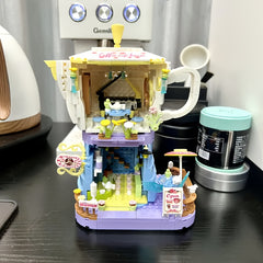 1000 pcs Mocha House Coffee Shop Building Blocks Home Decor Year Gift