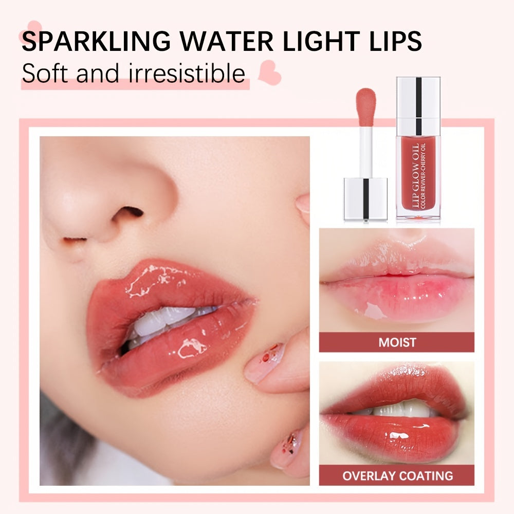 Hydrating Lip Glow Plumping Lip Tint with Glitter Shine Primer