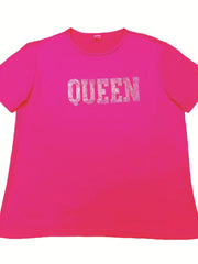 Women's Plus Rhinestone Letter Print Tee & Shorts Outfits 2pcs Set