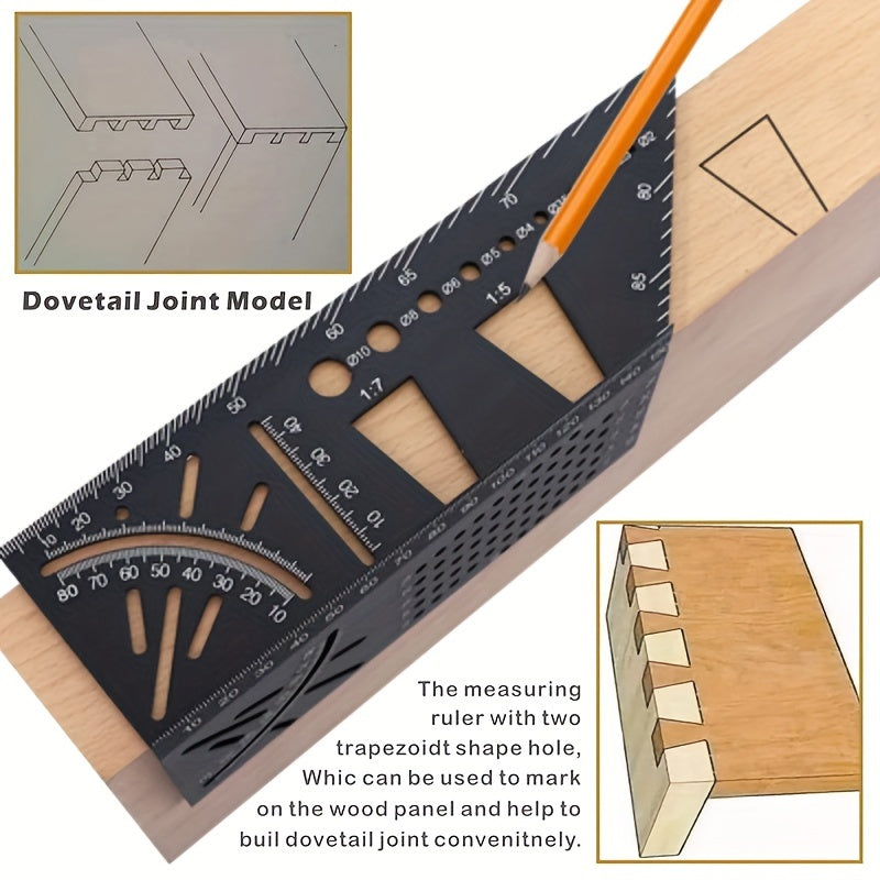1pc Aluminum Alloy Carpentry Angle Ruler Stop Type Fixed Line Drawing Device