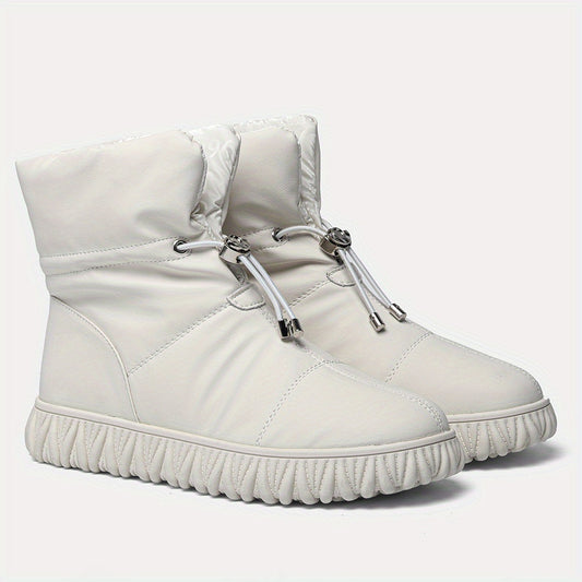 Women's Letter Print Lace Up Winter Boots