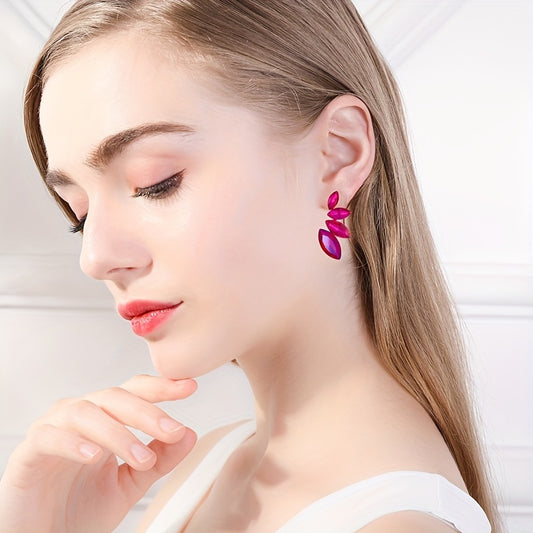 Zircon Decor Stud Earrings Bohemian Style Jewelry