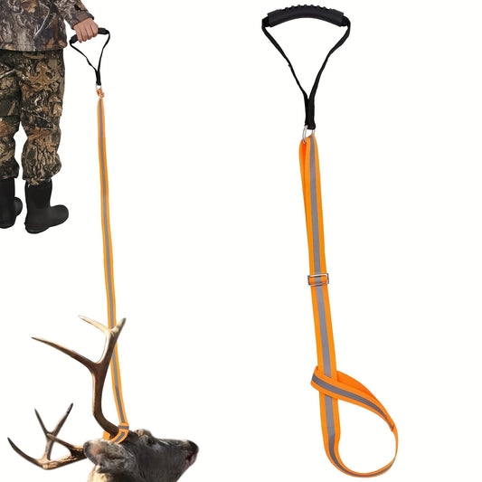 Adjustable Deer Drag Strap w/ Reflective Stripe & Strong Handle