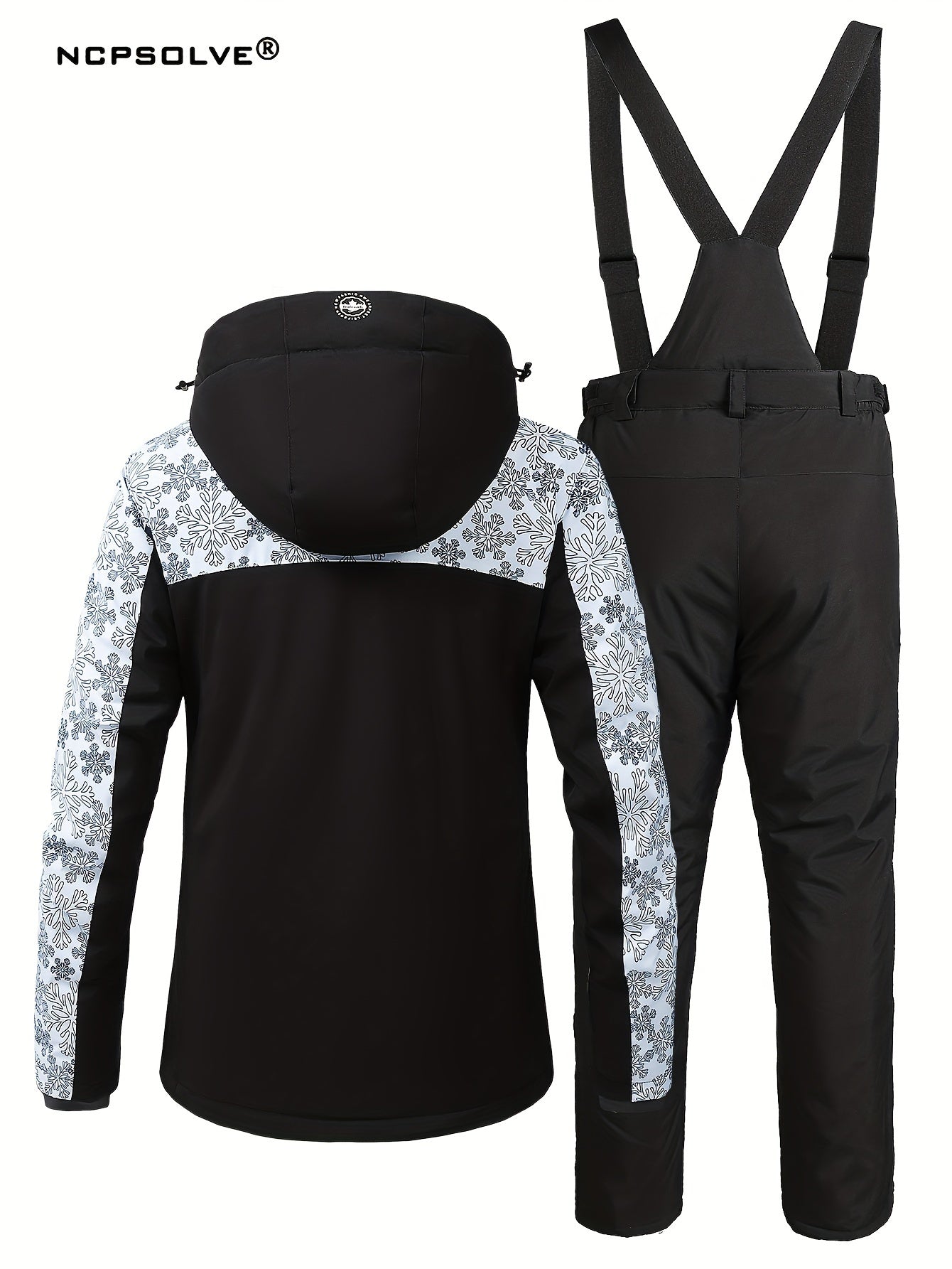 Snowflake Print Ski Set Jacket & Windproof Trouser Women's Activewear
