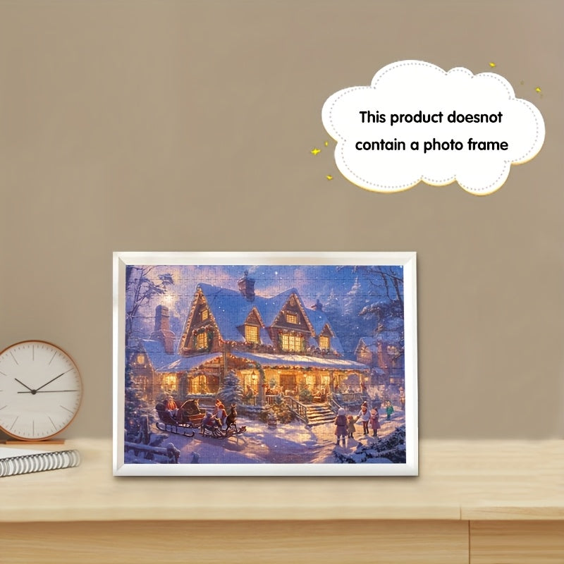 1000pcs Winter Village Puzzle 70x50cm Thick Cardboard DIY Art