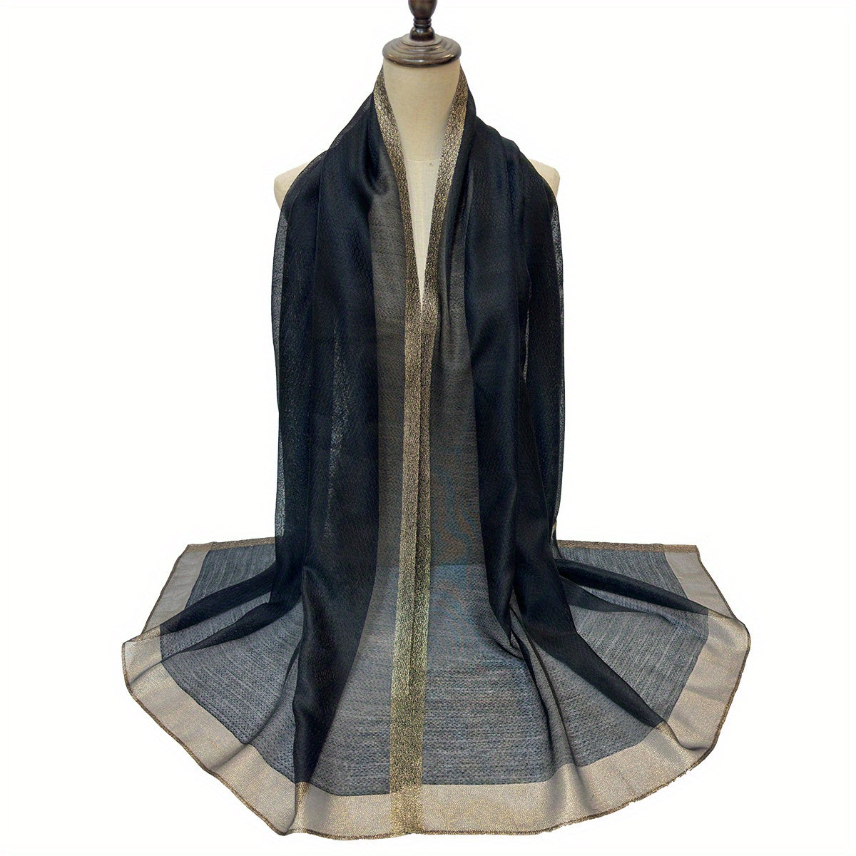 Silk Block Scarf Causal Shawl Thin Breathable Windproof Head Wrap