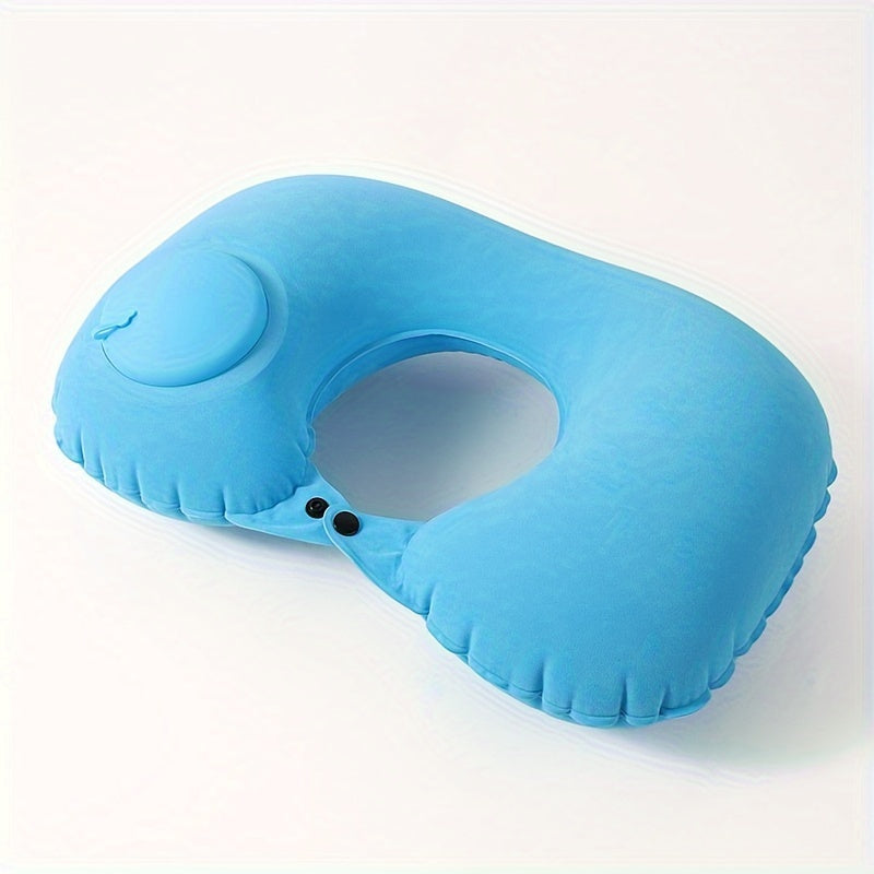 Air Cushion Self Inflating Button Neck Pillow For Travel