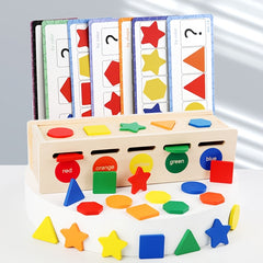 Wooden Shape Sorting Learning Box Toy for Kids Fine Motor Skills Development