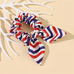 American Flag Striped Scrunchies Hair Tie Patriotic Ponytail Holder