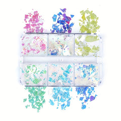Mermaid Flake Nail Glitter Sequins Iridescent Ice Slag Nail Sticker