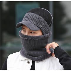 Winter Fleece Knitted Beanie & Windproof Neck Protector