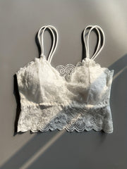 Floral Lace Wireless V Neck Cami Bra