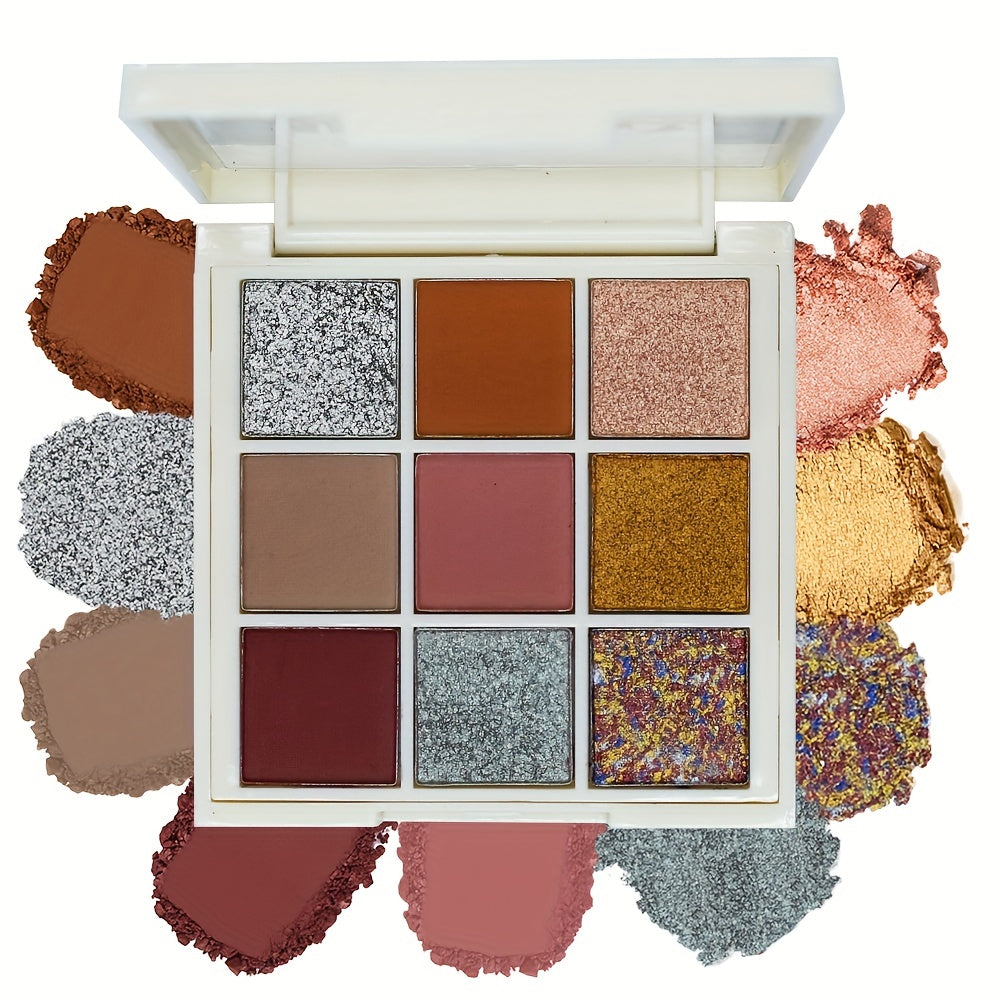 9 Color Eyeshadow Palette Matte Sparkle Glitter Satin Waterproof