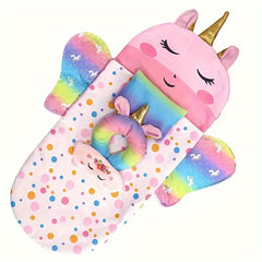 Unicorn Rainbow Sleeping Bag for 18 Dolls - Polyester Accessory