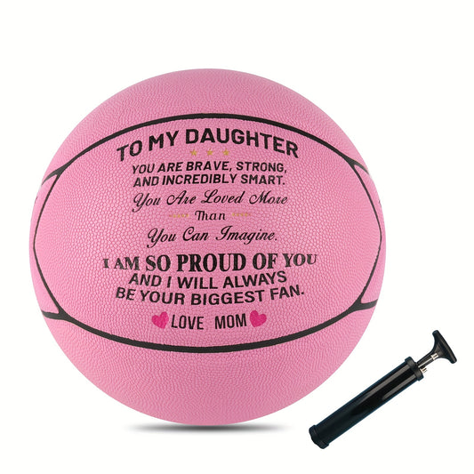 Engraved Basketball To My Daughter From Mom PU leather Basketball Gift
