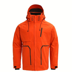 Men's Pocket Hooded Waterproof Jacket Windbreaker For Outdoor Activities