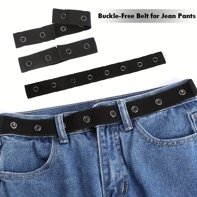 Women's Elastic No Buckle Belt Solid Casual Invisible Jeans Belt Stretch
