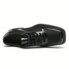 Women's Square Toe Oxfords Breathable Mesh Lace Up Low Top Shoes