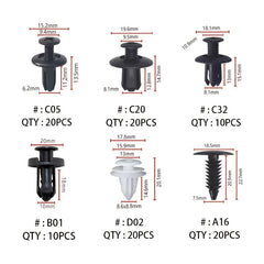 100pcs Car Body Push Retainer Pin Rivet Bumper Door Trim Fastener Clips