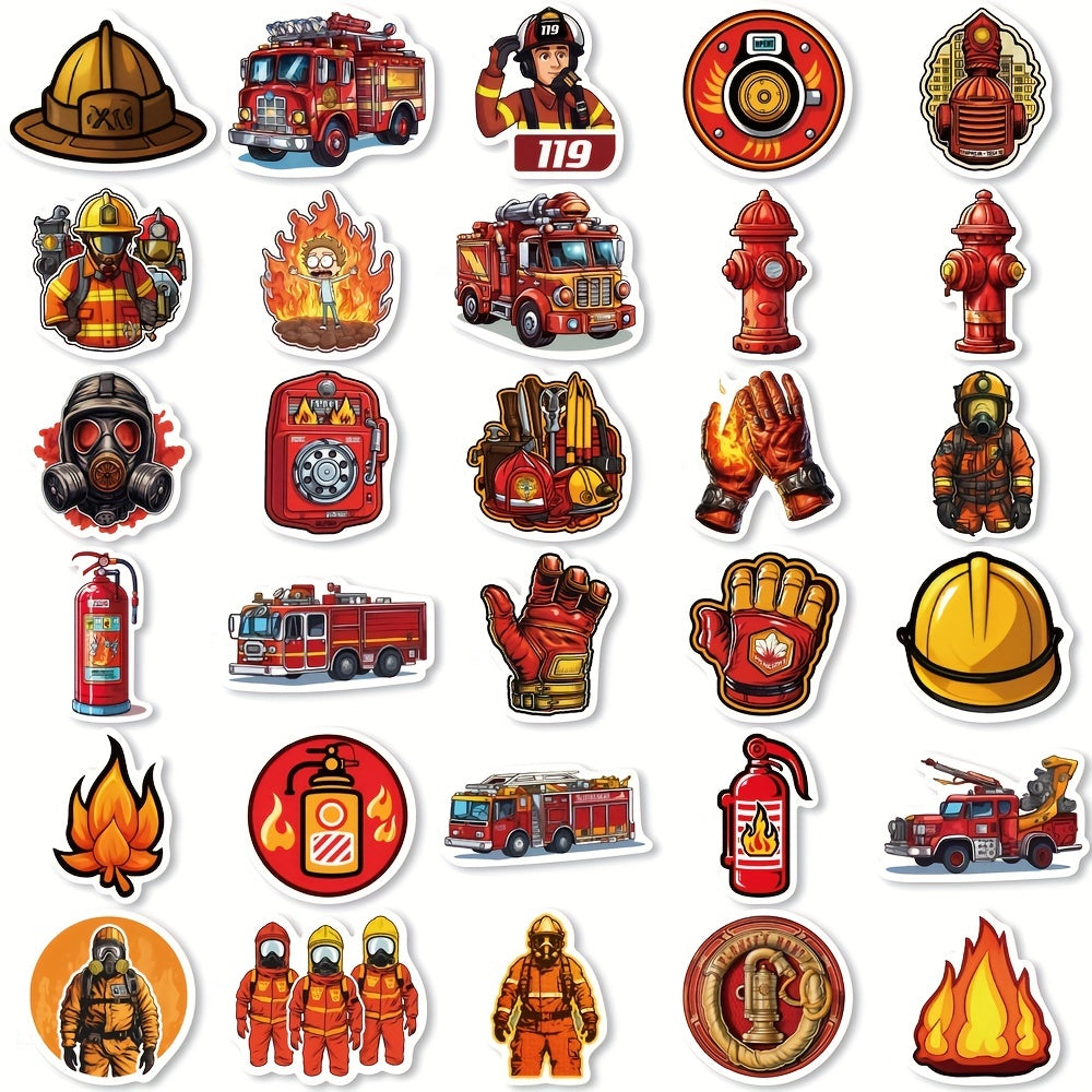 61pcs Firefighter Hero Stickers Fire Prevention Week Fire Safety Themed