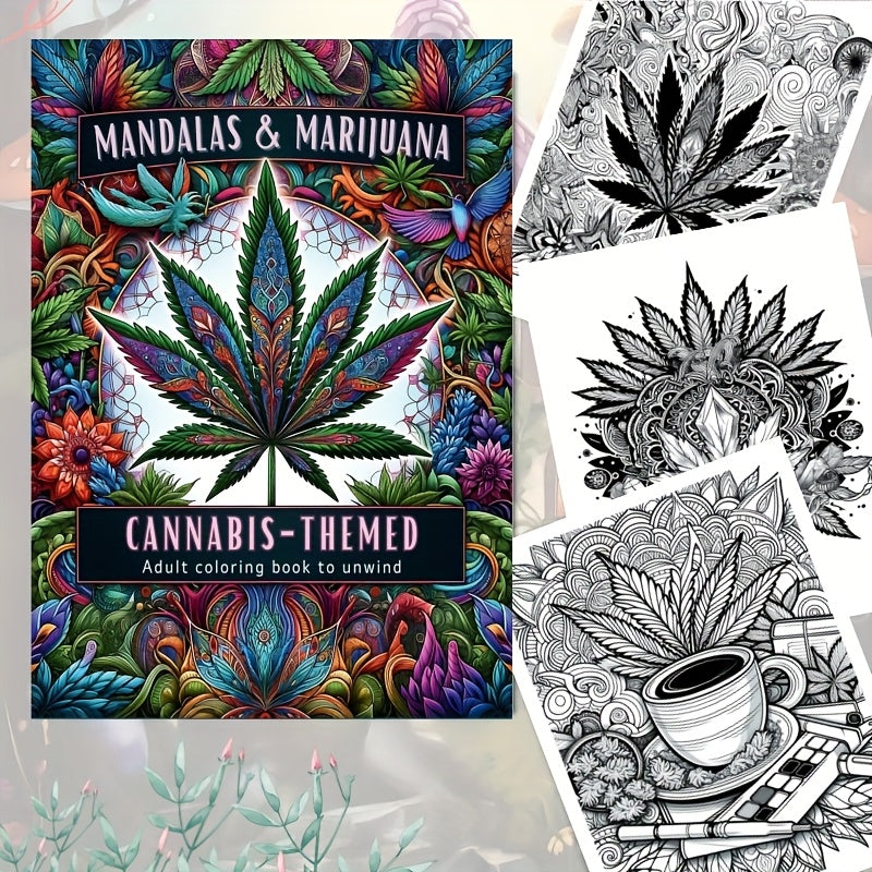 Adult Coloring Book Floral Patterns Single Sided Pages