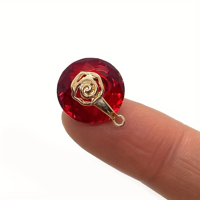 Natural Stone Faceted Crystal Pendant 14mm Round DIY Jewelry