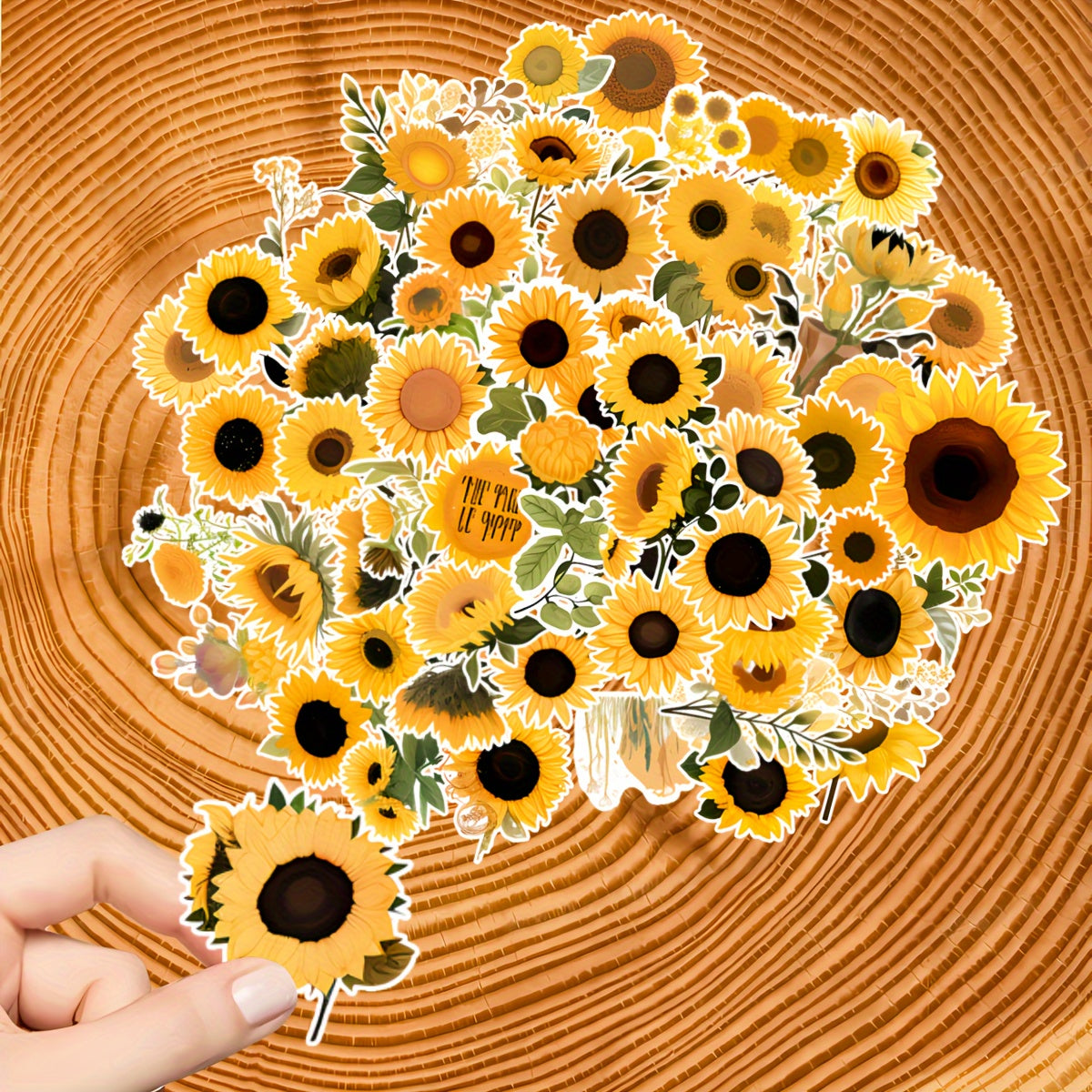 58pcs Sunflower Stickers Laptop Phone Water Cup Decorative Stickers