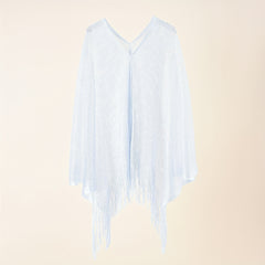 Breathable Hollow Out Shawl Tassel Cover Up for Women