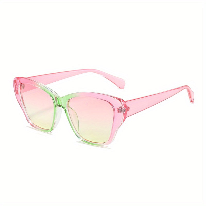 Ombre Lens Sunglasses Vintage Cat Eye Wrap Around Eyewear UV Blocking
