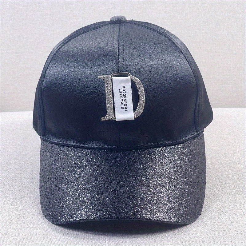 Glitter Bright Baseball Cap D Label Decor Solid Couple Sun Hat