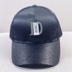 Glitter Bright Baseball Cap D Label Decor Solid Couple Sun Hat