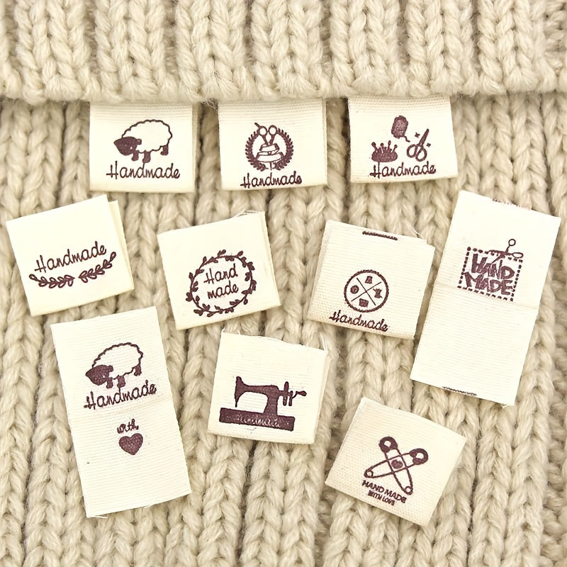 50pcs Clothing Collar Label Sheep Flower Wreath Scissors Pins Buttons